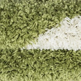 Dywan dziecięcy Shaggy Fun kremowo-zielony piłka  120 cm x 120 cm koło