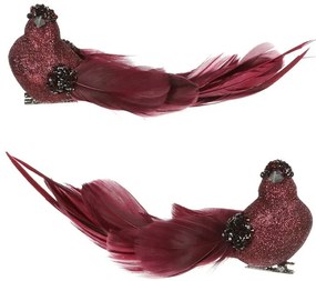 Zestaw ptaszków na klipsie, fioletowy, 4 szt.