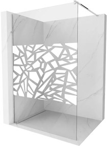 Mexen Kioto ścianka prysznicowa Walk-in 130 x 200 cm, biały wzór 8 mm, chrom - 800-130-101-01-85