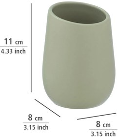 Zielony ceramiczny kubek na szczoteczki do zębów Wenko Badi