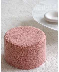 Różowy puf dziecięcy z materiału bouclé – Wigiwama