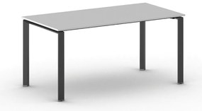 Stół konferencyjny do biura PRIMO INFINITY, 160x80 cm, czarna podstawa, szary