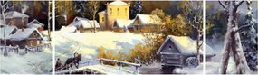 Obraz - Zimowe miasteczko (170x50 cm)