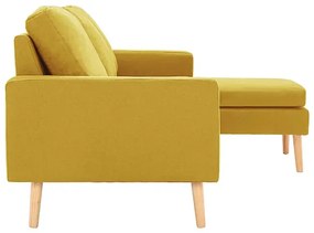 3-osobowa żółta sofa z podnóżkiem H6-B21