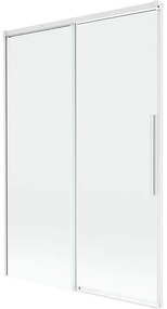 Mexen Rox parawan nawannowy 2-skrzydłowy rozsuwany 120 x 150 cm, transparent, biały - 8C9-120-001-20-00