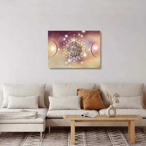 Obraz na szkle - Mandala z elementami (70x50 cm)