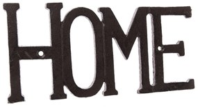 Ozdoba ścienna z litego metalu Home czarna, 9,6 x27 cm