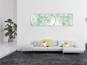 Obraz - Złote kwitnące drzewo (170x50 cm)