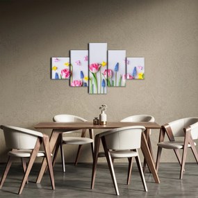Obraz wiosennych kwiatów (125x70 cm)