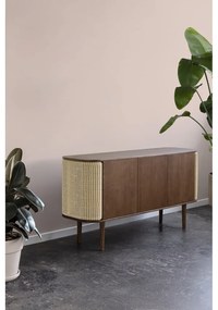 Brązowa niska komoda w dekorze dębu 150x75 cm Treasures – UMAGE