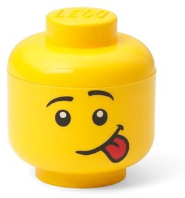 Żółte pudełko w kształcie głowy LEGO® silly, 10,5x10,6x12 cm