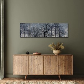 Obraz - Sylwetki drzew z liśćmi (170x50 cm)