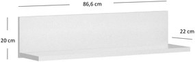 Biała półka 90 cm wisząca w stylu skandynawskim F3-L91