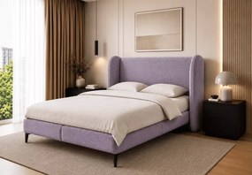 Łóżko kontynentalne Laine z pojemnikiem boxspring bonell H3 tapicerowane 120-200x200 cm
