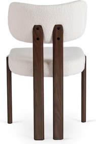 Krzesło Tapicerowane GRENADA Orzech/Kremowe Boucle Nowoczesne