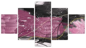 Obraz - Różowo - czarna abstrakcja (125x70 cm)