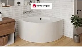 Wanna narożna - 198 l - 120 x 120 x 63 cm - Biała - Akrylowa - COBITIS