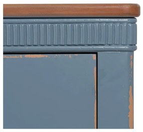 Niebieska niska komoda z litego drewna jodłowego 115x90 cm Shabby – Ixia