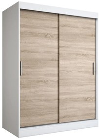 Szafa przesuwna 150 cm biała + dąb sonoma- Erco 4X