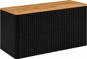 Szafka łazienkowa 100, Czarny, blat dąb craft, 100,8 x 44,2 x 50 cm