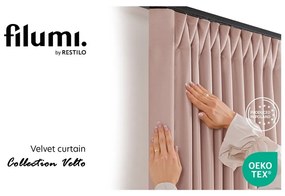 Jasnoróżowa aksamitna zasłona częściowo zaciemniająca (dimout) 400x225 cm Velto – Filumi
