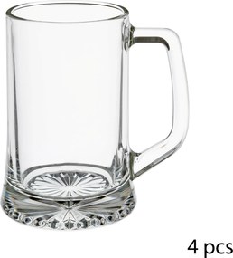 Kufle do piwa z uchem, 4 szt. 320 ml