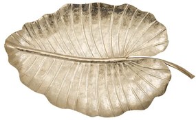 Dekoracja w złotej barwie Mauro Ferretti Leaf, 35,5x23 cm
