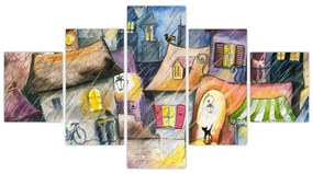 Obraz - Deszczowy wieczór (125x70 cm)