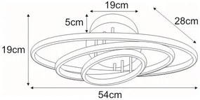 Biało-czarna lampa sufitowa LED spirala - S031-Oreza