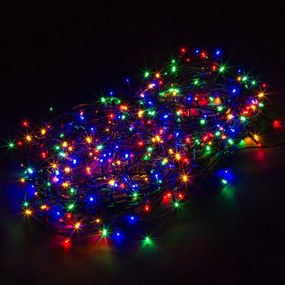 Świąteczne oświetlenie 10 m, 100 LED, kolorowe, przewód ziel