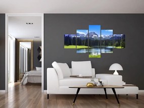 Obraz - Ośnieżone szczyty górskie (125x70 cm)