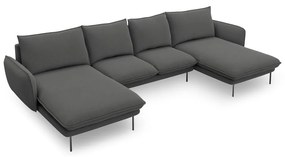 Ciemnoszara sofa w kształcie litery U Cosmopolitan Design Vienna