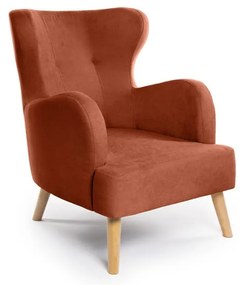 Ceglasty fotel typu uszak Noemye – Bonami Selection