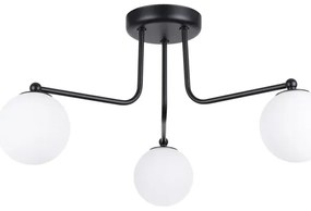 Czarna lampa sufitowa z 3 kloszami B6-M61