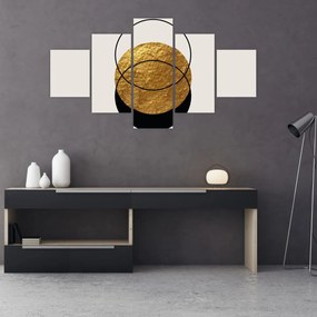 Obraz - Abstrakcja złoto-biała N⁰2 (125x70 cm)