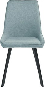 Zestaw 4 nowoczesnych krzeseł do salonu w kolorze akwamaryny "Woody" z metalowymi nogami, 46x57 cm, wys. 80 cm
