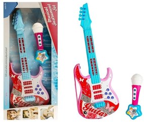 Gitara elektryczna z mikrofonem struny zabawka róż