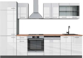 Aneks kuchenny biały wysoki połysk/antracyt 300x60x81.6 r-line