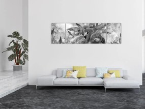 Obraz - Graffiti z flamingami (170x50 cm)