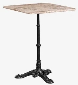 Kwadratowy Stolik Barowy Z Naturalnego Kamienia Azteca 60 X 60 Cm & Beżowy Marmur Panther - Czarny - Sklum