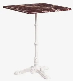 Kwadratowy Stolik Barowy Z Naturalnego Kamienia Azteca 60 X 60 Cm & Czerwony Marmur Cherry Gold - Lodowcowa Biel - Sklum