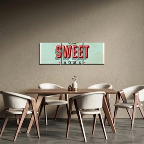 Obraz - Home sweet home (z zegarem) (90x30 cm)