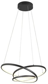Lampa wisząca LED ze ściemniaczem w kolorze matowej czerni Darvin – Trio
