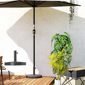 Podstawa do parasola Outsunny z betonu, półokrągła, uchwyt na parasol, ciężarek dla parasola 34/38/48mm