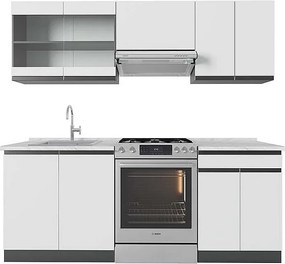 Aneks kuchenny biały/antracyt 200x60x81.6 r-line