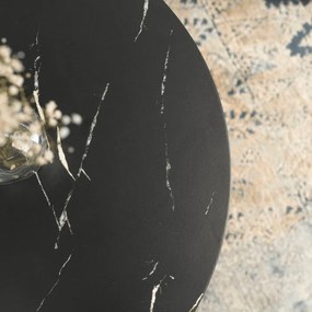 Zestaw Stolików Kawowych MAURO 43 cm/53 cm Czarny Marmur Nowoczesny Glamour