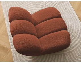 Ceglasty fotel z materiału bouclé Janissaire – Bobochic Paris