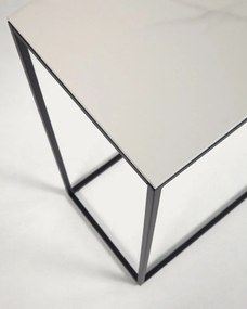 Czarno-biała konsola z ceramicznym blatem 30x110 cm Rewena – Kave Home