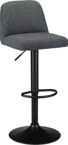 Hoker barowy z regulacją wysokości - tkanina - szary - LIND