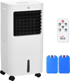 Klimatyzator HOMCOM, Chłodziarka, 3 Tryby, Funkcja Timera, na Kółkach, Plastik, Biały